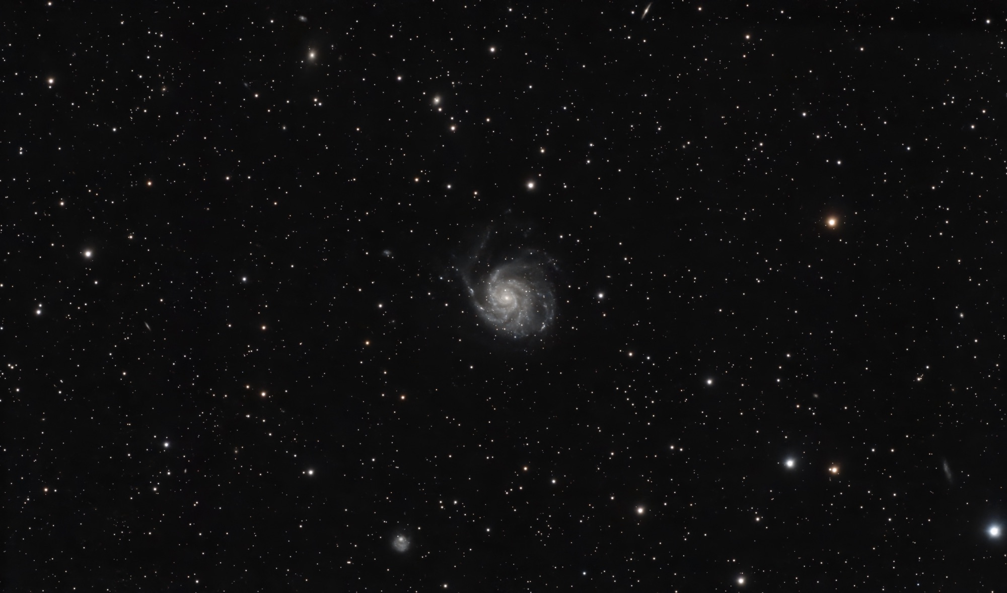 M101 Pinwheel Galaxy NGC 5457 final finished image processed in Snapseed, showing contrast, saturation, and background adjustment applied after Stellar Studio stretch. DWARF 3, 60-second sub-exposures, gain 50, Astro filter, 6h 18m total integration, Bortle 6, New England.